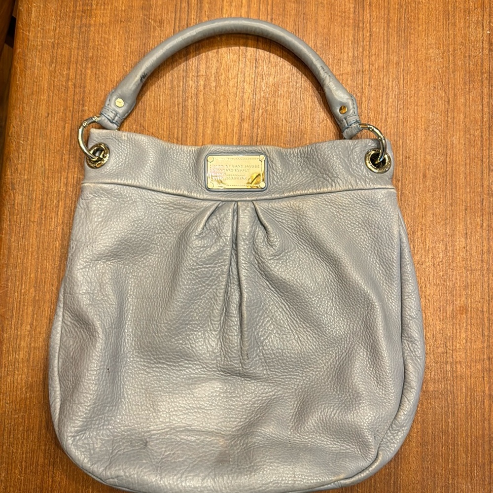Marc by Marc Jacobs gray pebbled leather hobo bag